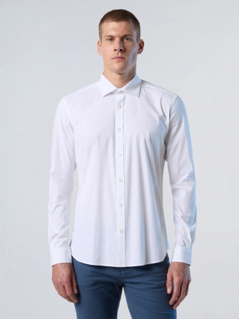 North Sails camicia in popeline stretch bianco