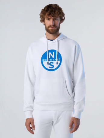 North Sails felpa con cappuccio e stampa bianco