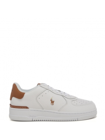 Polo Ralph Lauren sneakers masters court in pelle bianco e beige