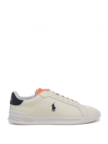 Polo Ralph Lauren sneakers heritage court ii bianco blu e arancio