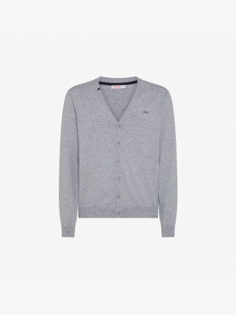 Sun68 CARDIGAN SOLID grigio medio uomo