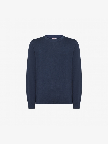 Sun68 Maglia in lana effetto vintage blu uomo