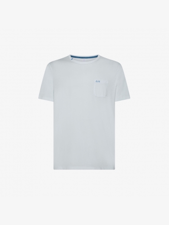 Sun68 T-SHIRT BASICA CON TASCHINO BIANCA