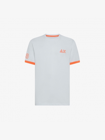 Sun68 T-SHIRT CON LOGO FLUO BIANCA