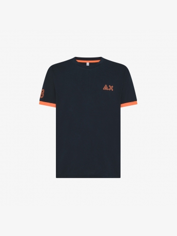 Sun68 T-SHIRT CON LOGO FLUO NAVY BLUE