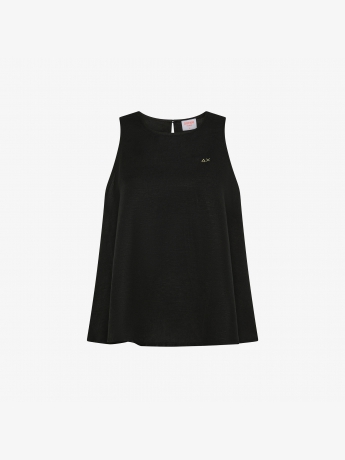 Sun68 TOP IN LINO NERO