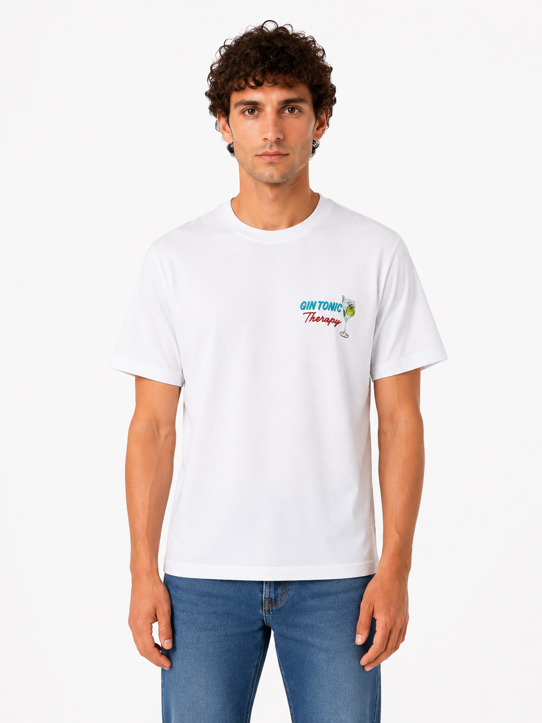 T-shirt Superculture con ricamo “Gin Tonic Therapy"