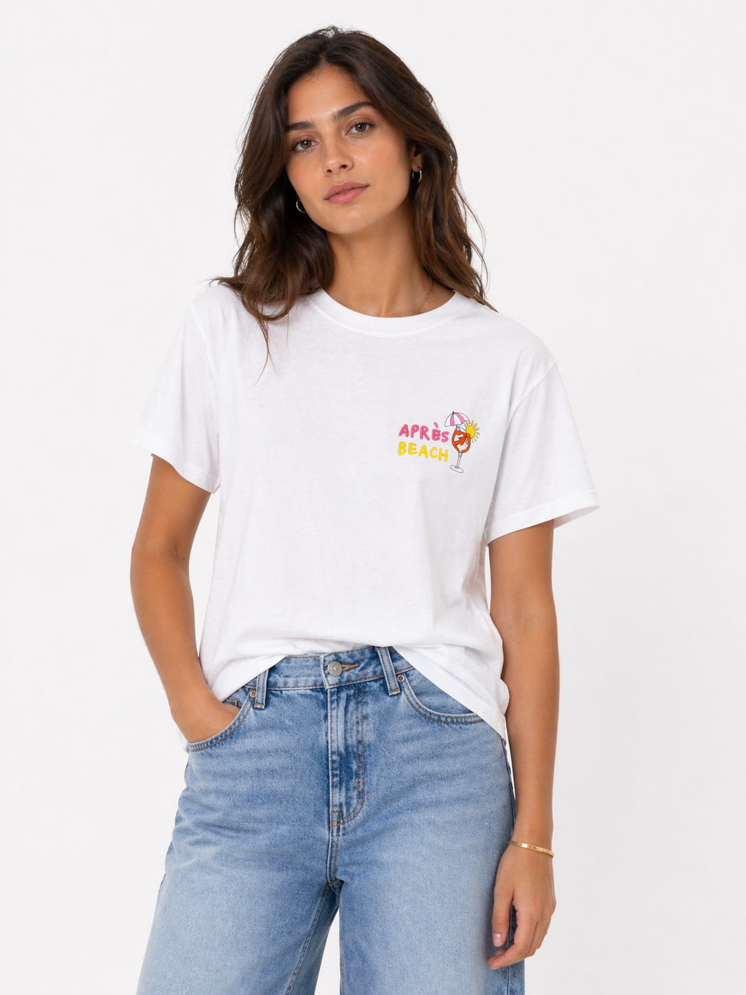 T‑shirt Superculture ricamo “Apres beach"
