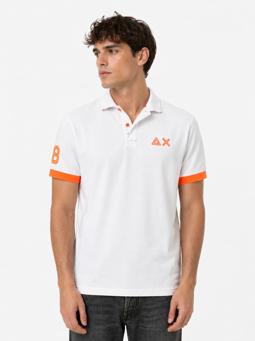 Polo SUN68 con logo fluo