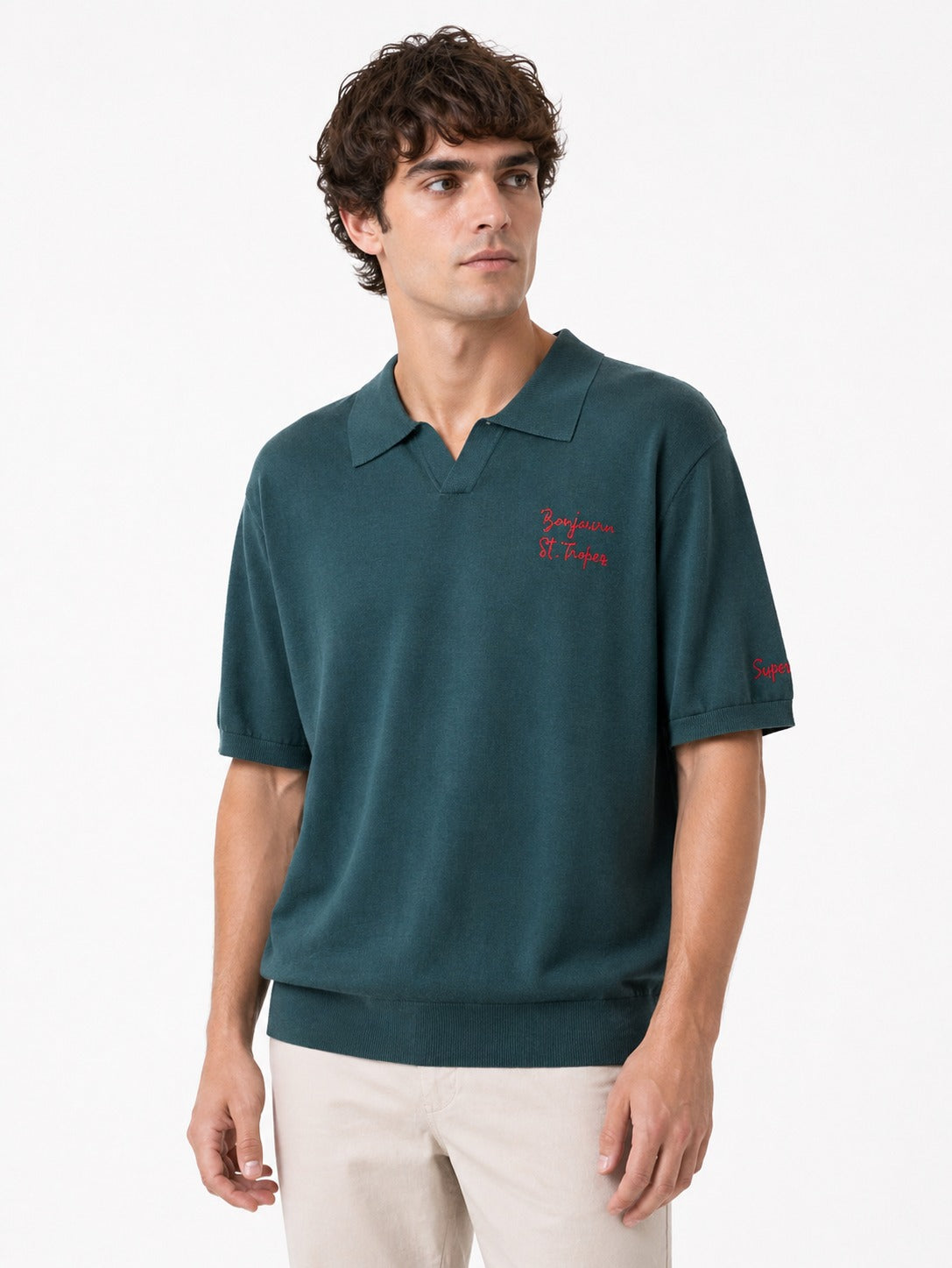 Polo Superculture ricamo "Bonjour St. Tropez"