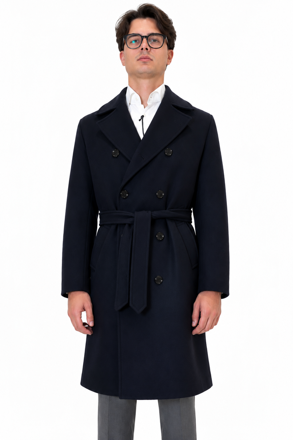 Cappotto Bharnaba Charles MCP217R blu - vista frontale | NICOECOSTORE.IT