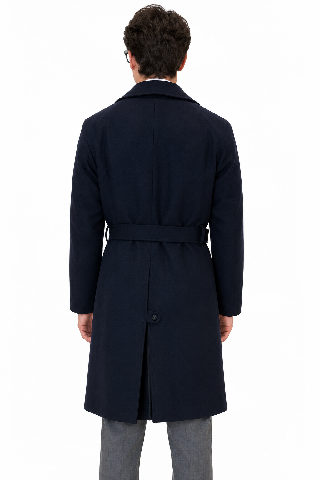 Cappotto Bharnaba Charles MCP217R blu - vista posteriore | NICOECOSTORE.IT