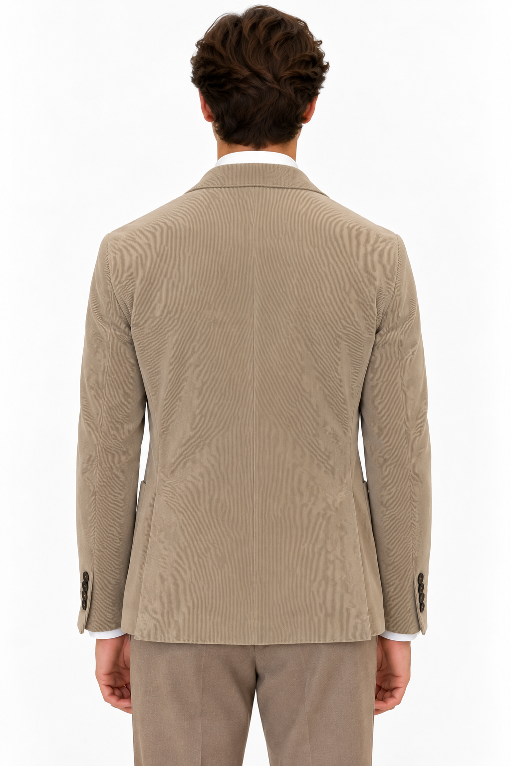 Giacca Bharnaba Marzano GKS702 in velluto a coste beige - vista posteriore | NICOECOSTORE.IT
