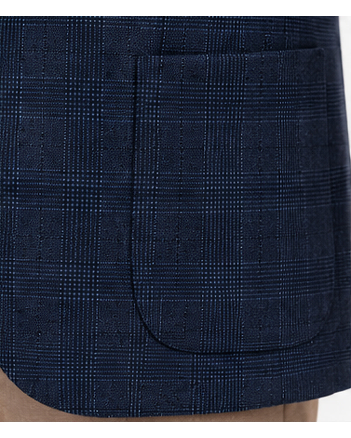 Giacca Bharnaba Solestà GKS102Q a quadri blu - dettaglio tasca | NICOECOSTORE.IT