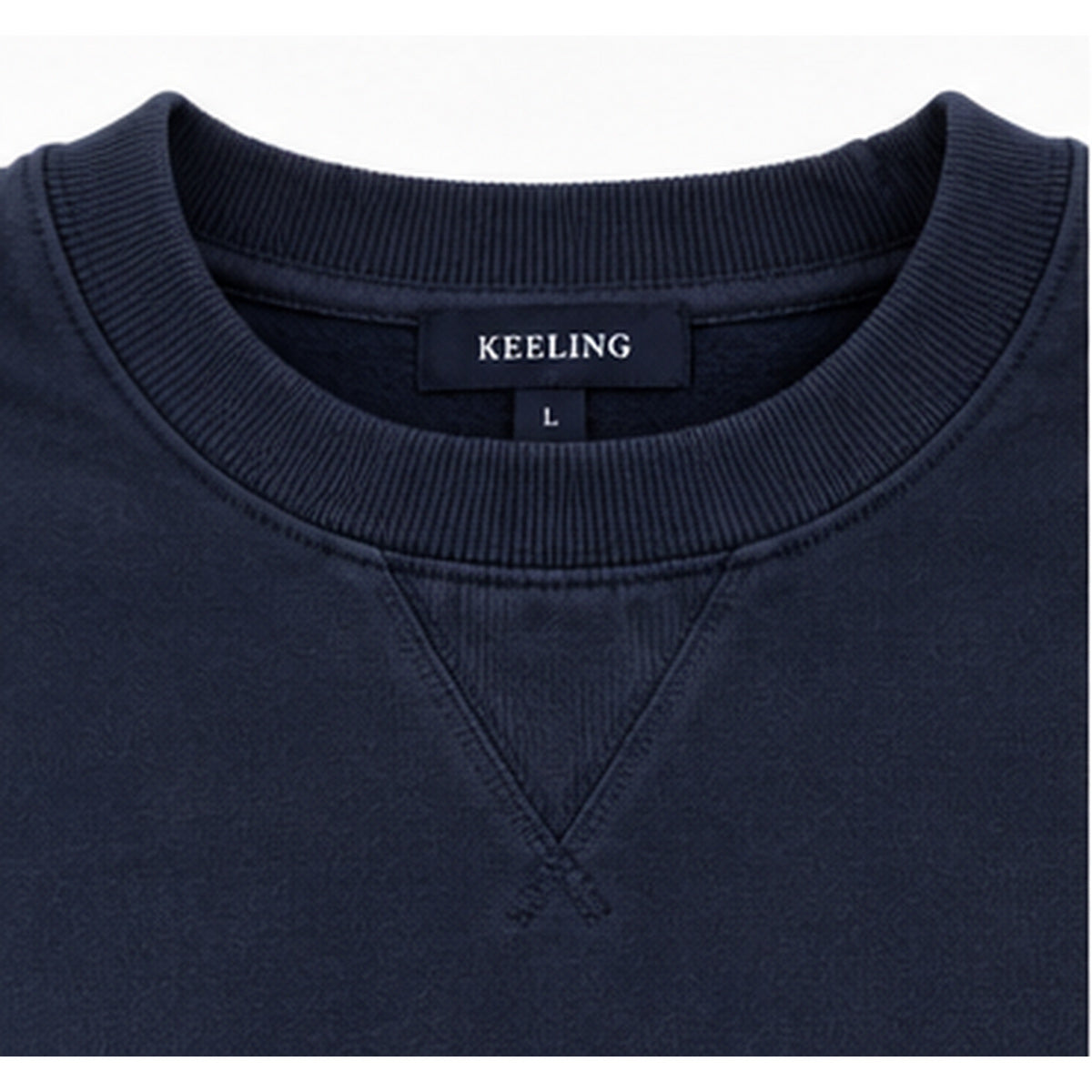 felpa keeling sabaf fc 51013 dark navy 04 dettaglio collo | NICOECOSTORE.IT