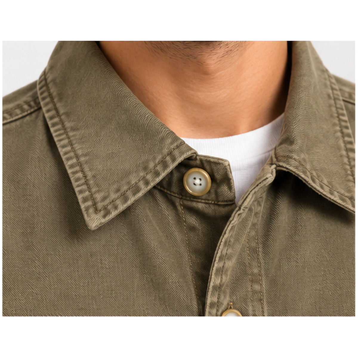 Giacca overshirt Keeling Beqa GJ 10034 rosin dettaglio colletto