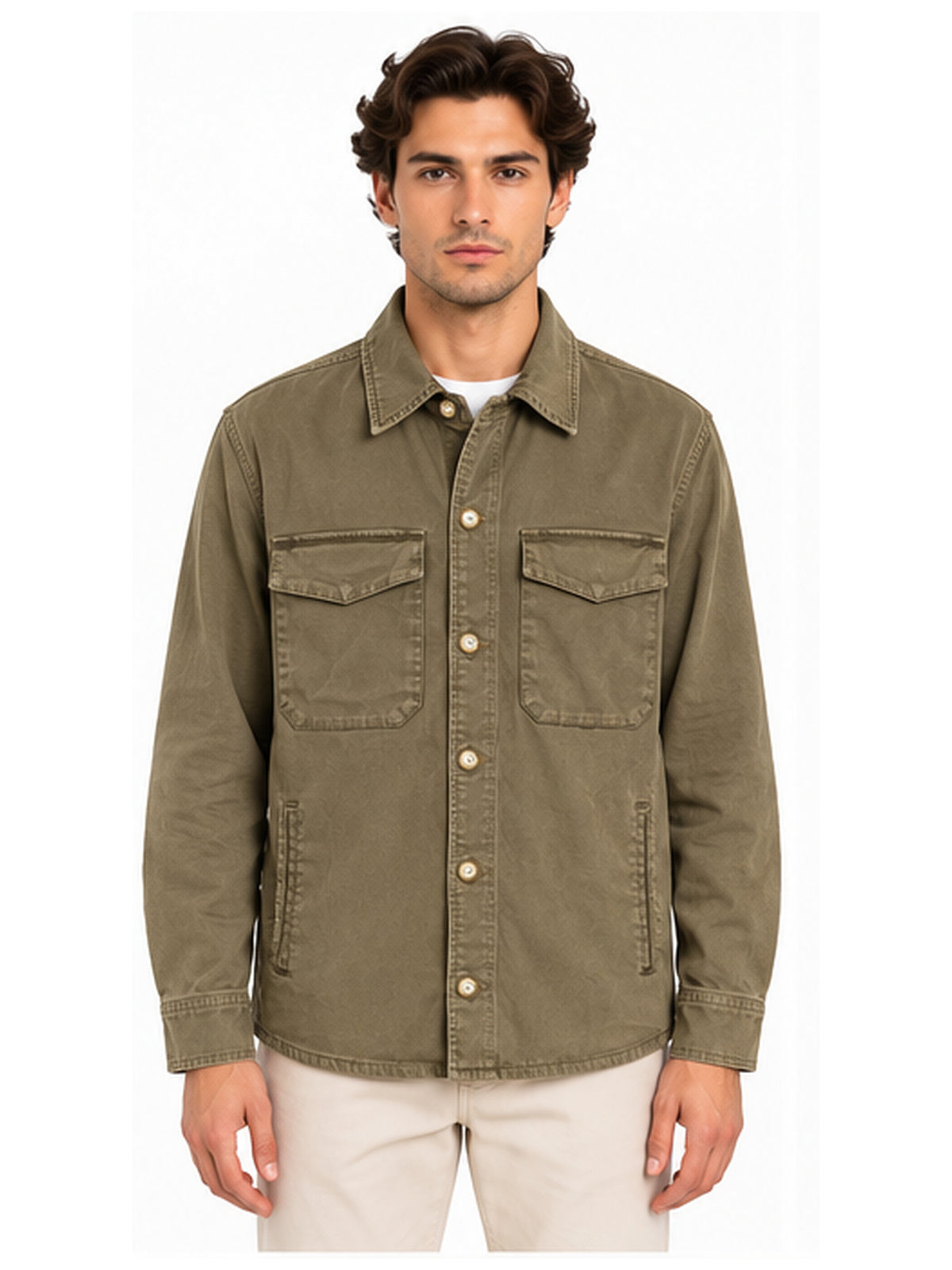 Giacca overshirt Keeling Beqa GJ 10034 rosin frontale