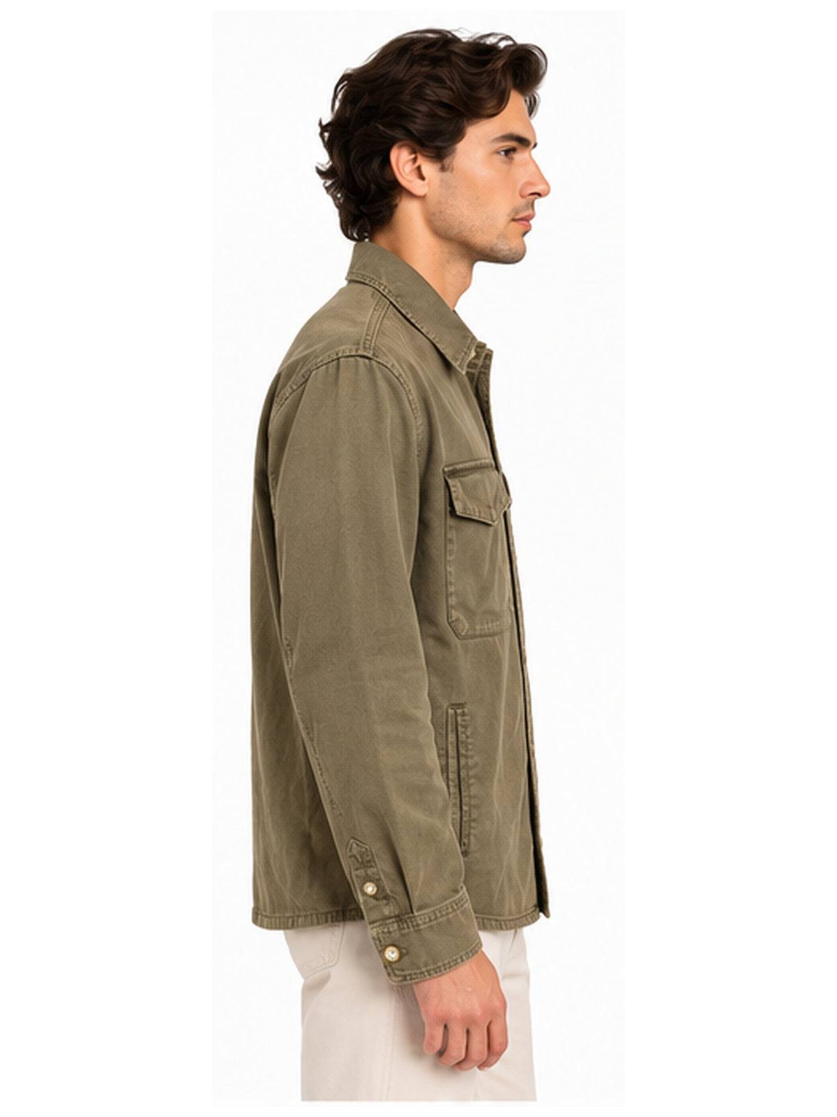 Giacca overshirt Keeling Beqa GJ 10034 rosin laterale