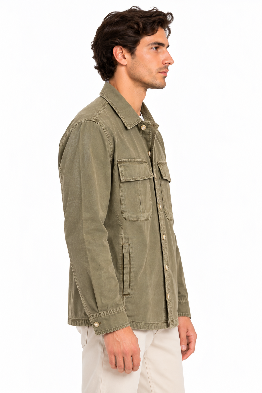 Giacca overshirt Keeling Hobart M 61004 mocha laterale