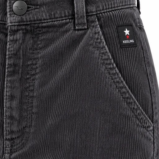 Gonna donna Keeling Merai 25067, dettaglio velluto a coste e logo Black Bean