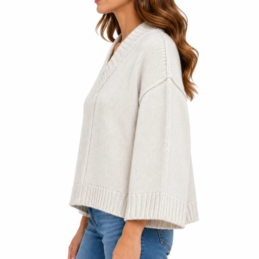 Maglione donna Keeling Minoa 35079, vista laterale colore chiaro