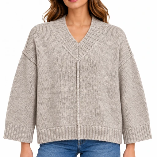 Maglione donna Keeling Minoa 35079, vista frontale colore tortora