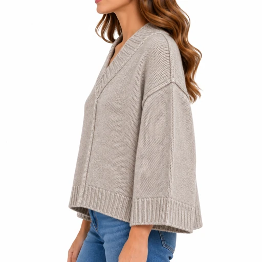 Maglione donna Keeling Minoa 35079, vista laterale colore tortora