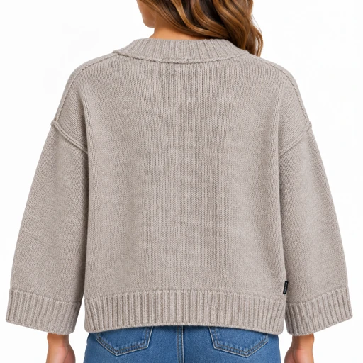 Maglione donna Keeling Minoa 35079, vista posteriore colore tortora