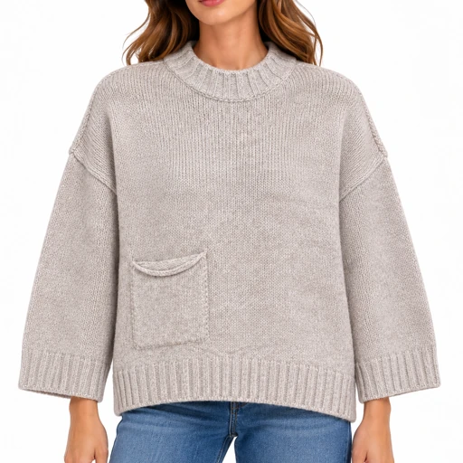Maglione da donna Keeling Irua Greice con tasca frontale e vestibilità boxy, vista frontale