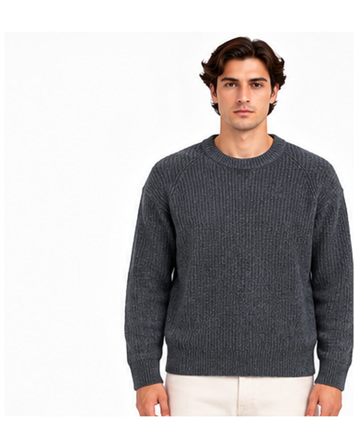 maglione keeling aspen k3 30064 grigio antracite 01 front | NICOECOSTORE.IT