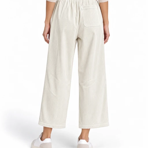 Pantaloni donna Keeling Eline 15038 in velluto a coste, vista posteriore, colore chiaro