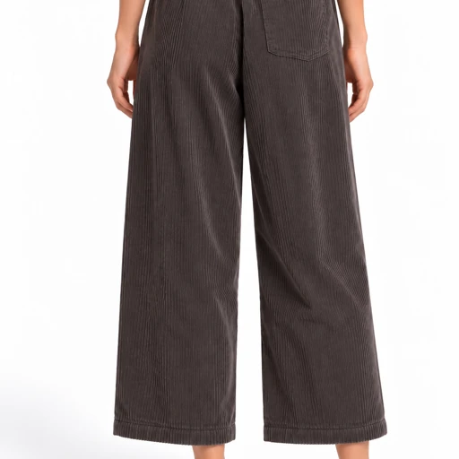Pantaloni donna Keeling Eline 15038 in velluto a coste, vista posteriore, colore scuro
