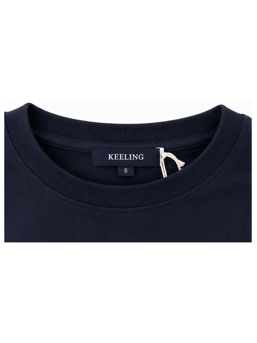 tshirt keeling j260 41030 blu navy dettaglio collo | NICOECOSTORE.IT
